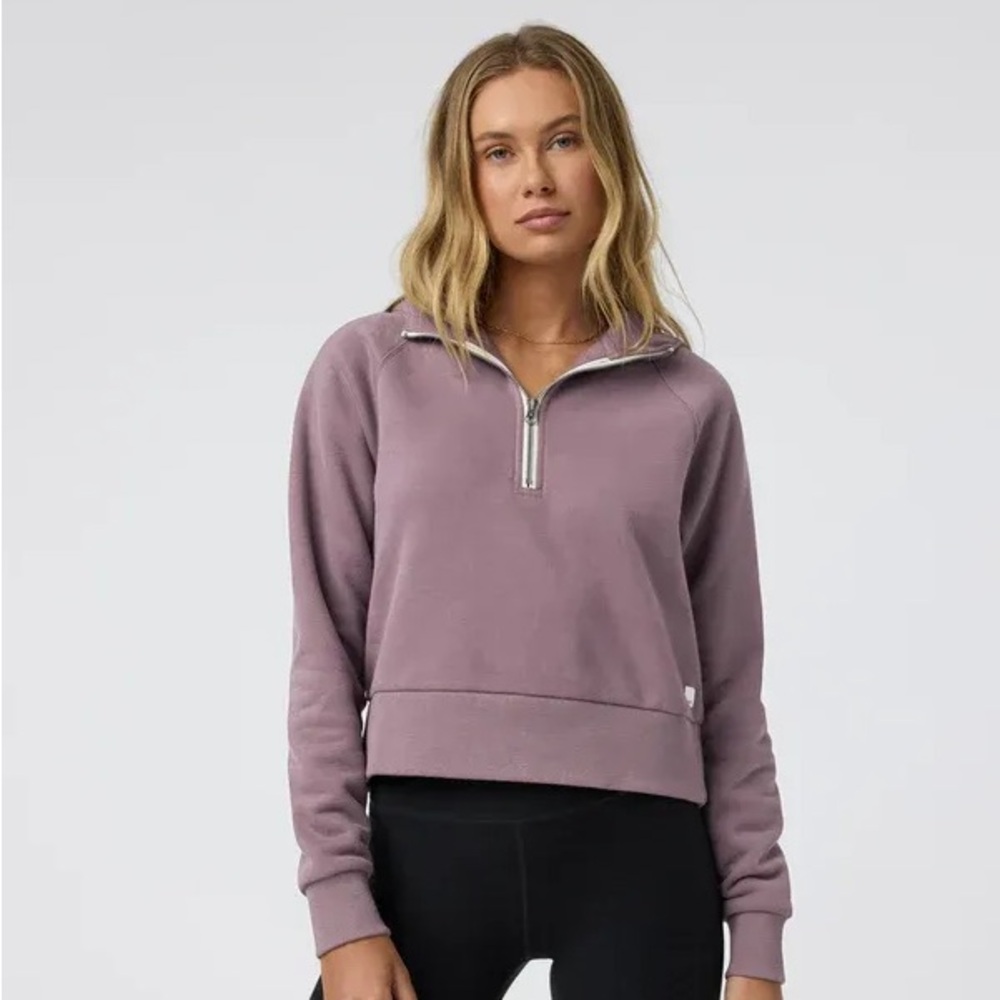 Vuori Restore Half Zip Hoodie | Elderberry